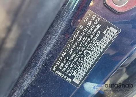 2013 Porsche Cayenne from USA, damaged, VIN WP1AF2A28DLA38500